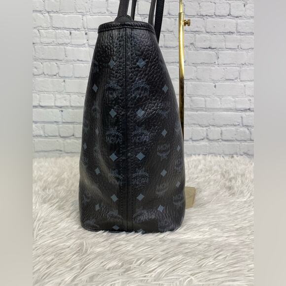 #MCM Visetos Anya Top Zip Shopper Tote Black - Picture 4 of 11